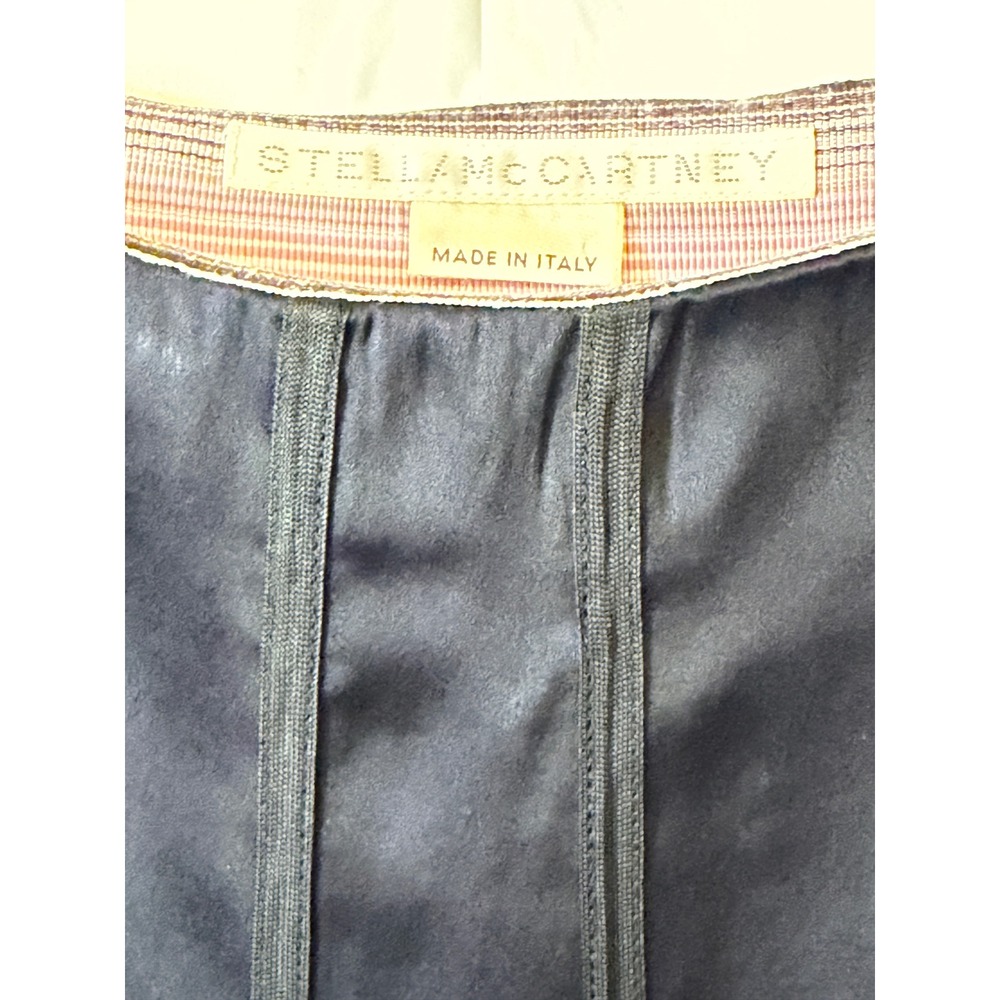 Stella McCartney Black Silk Midi Skirt Sheer Chiffon Hem Ribbon Trim Italy - Picture 6 of 7